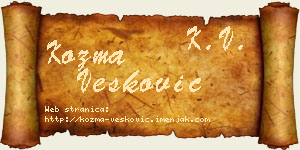 Kozma Vesković vizit kartica